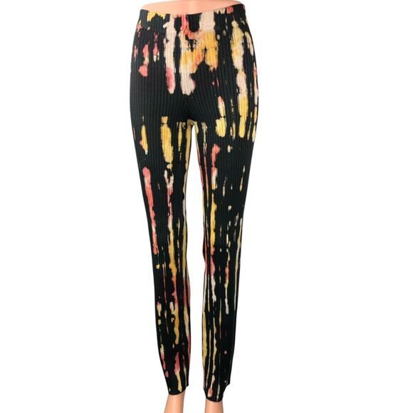 Cotton Citizen Women's Black Multicolor Ribbed Printed Pull On Casual Pants XS - Picture 1 of 6